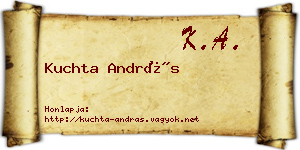Kuchta András névjegykártya